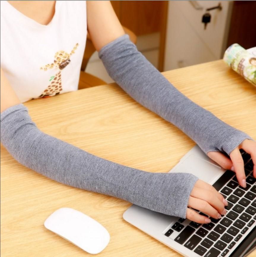 Women Winter Arm Warmers Cashmere Fingerless Long Gloves Solid Warm gift Gloves