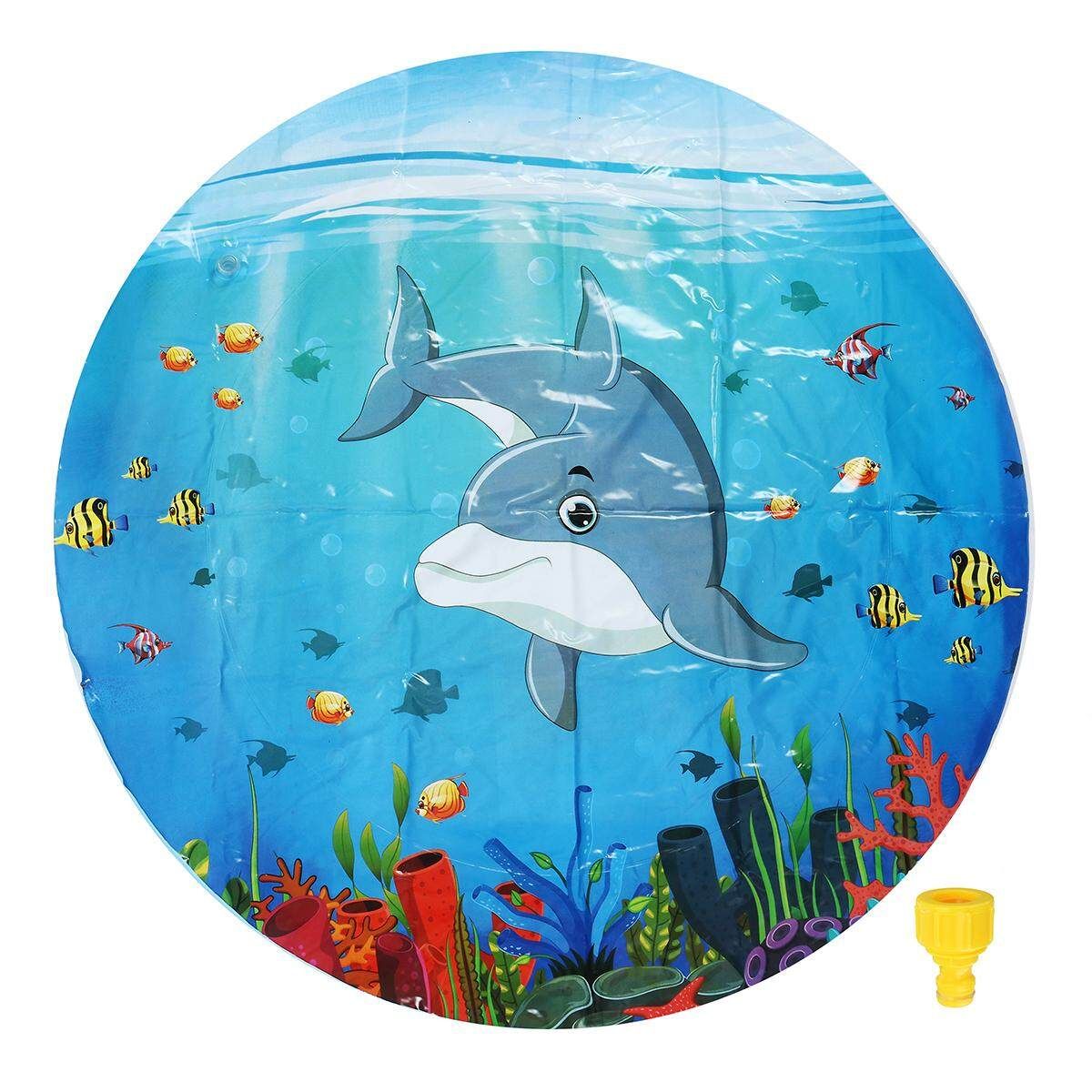 100cm Inflatable Spray Splash Water Mat Kid Pad Outdoor Pool Beach Lawn Play Toy