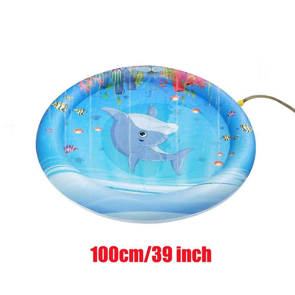 100cm Inflatable Spray Splash Water Mat Kid Pad Outdoor Pool Beach Lawn Play Toy