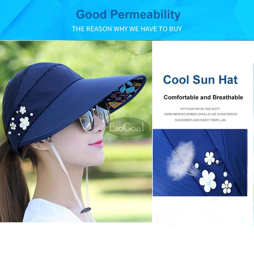 EsoGoal Women Foldable Summer Sun Hats  Anti Sun Protection
