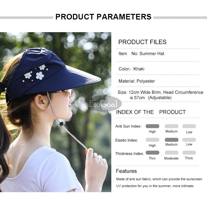 EsoGoal Women Foldable Summer Sun Hats  Anti Sun Protection