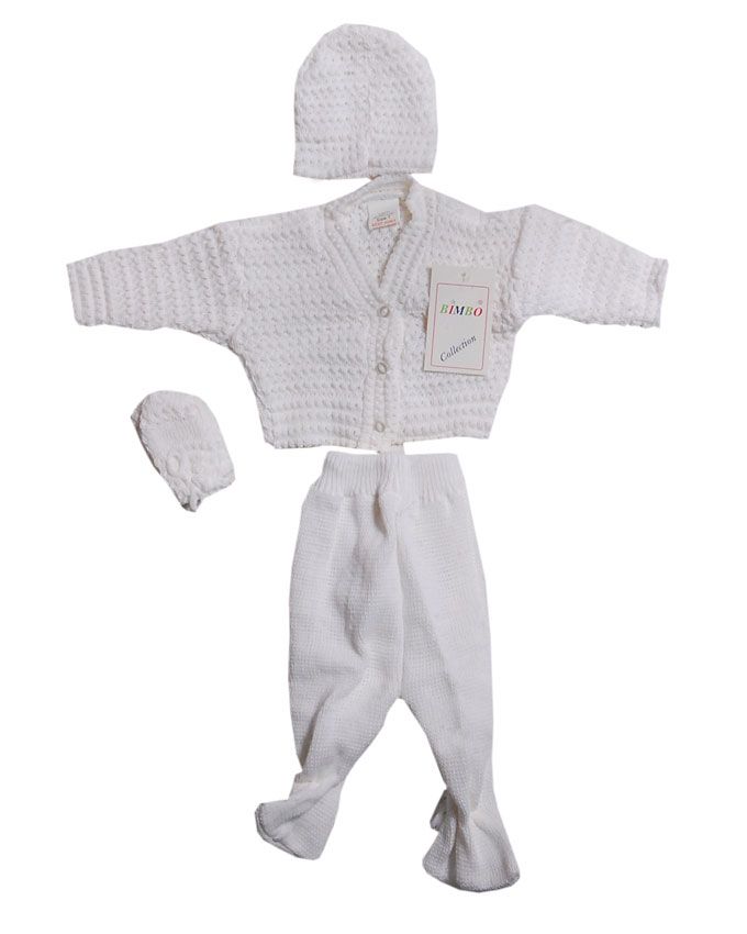 4 Pieces Set Of Cardigan- White