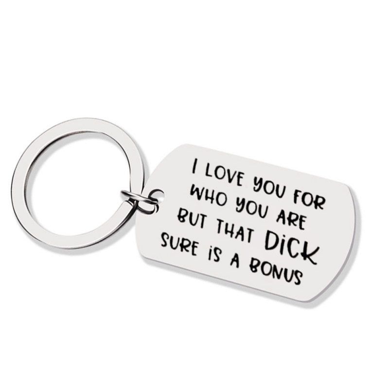 I Love You For Who You Are Pendant Keyring Couple Keychain-