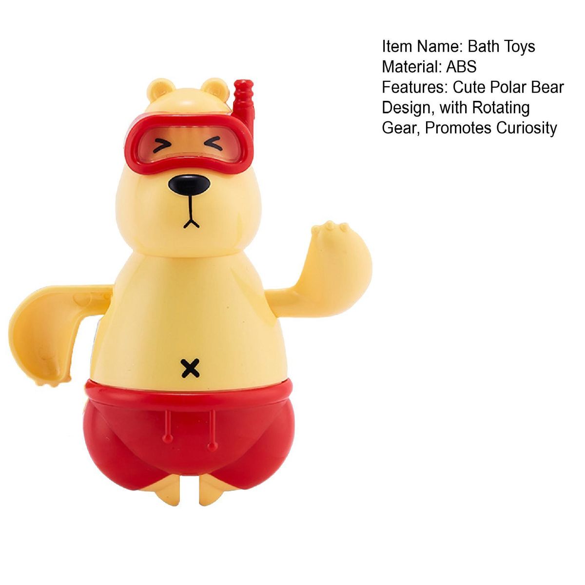 Water Play Toys for Kids Adorable Polar Bear Bath Toy Fun Rotating Yellow Red