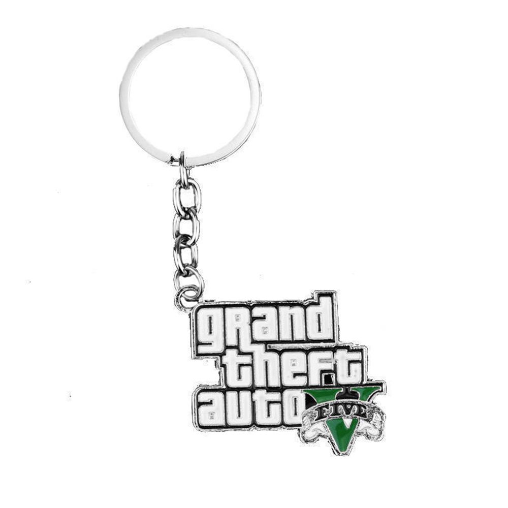 Muti-Pendant Key Holder PS4 Xbox PC Keyfob Game GTA V Grand Theft Auto 5 Keychain For Fans Key Chains Key Ring Llaveros B