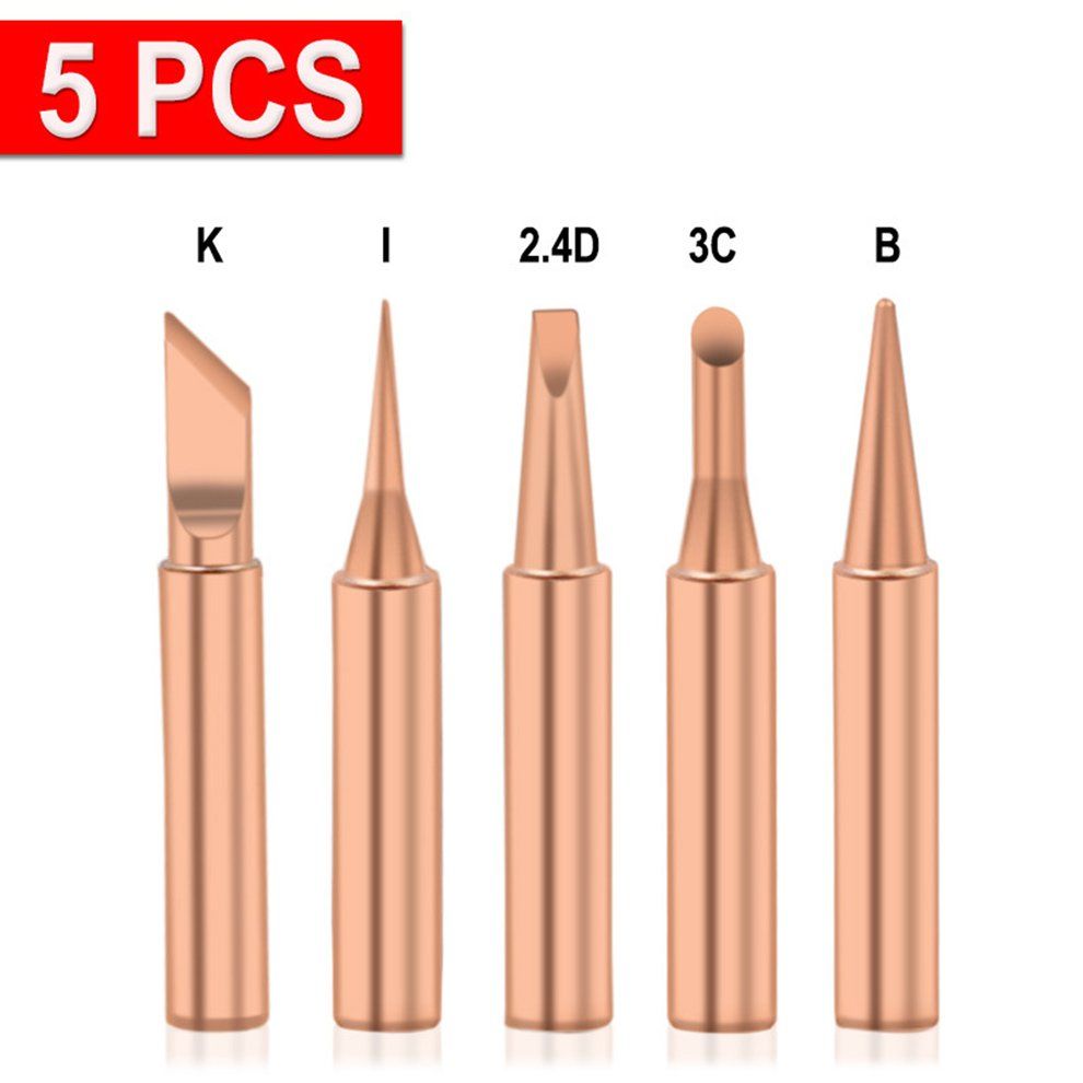 5p S/set   Iron Tips Pure  O Er 900M-T Tip Lead-free Solder Tips-copper Color