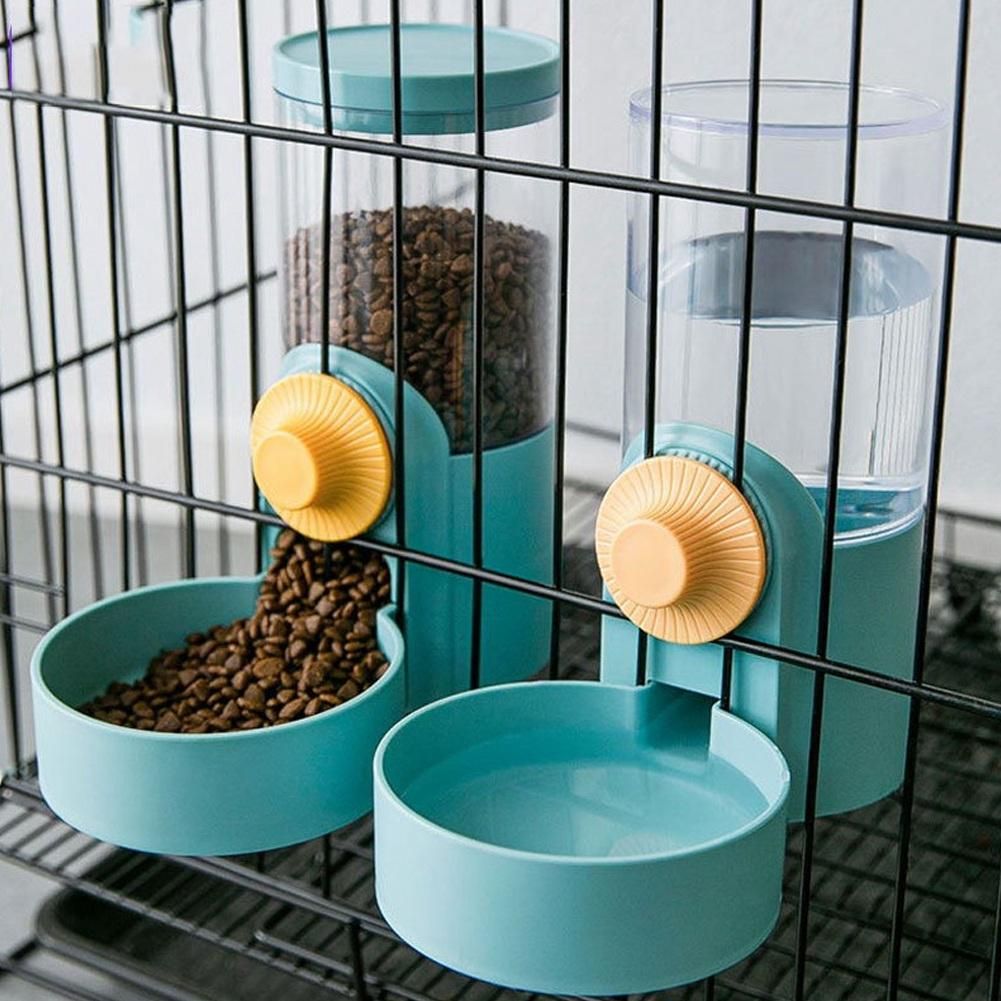Cat Hanging Bowl Automatic Water Dispenser Feeder Dog Blue
