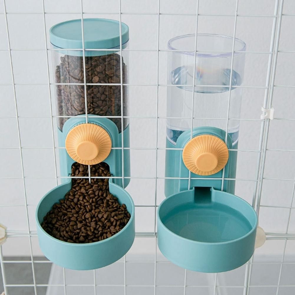 Cat Hanging Bowl Automatic Water Dispenser Feeder Dog Blue