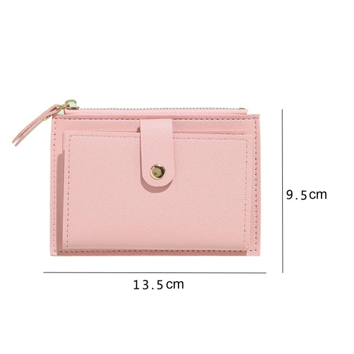 Mini Coin Purse Small Size Fine Texture Short Wallet Light Purple