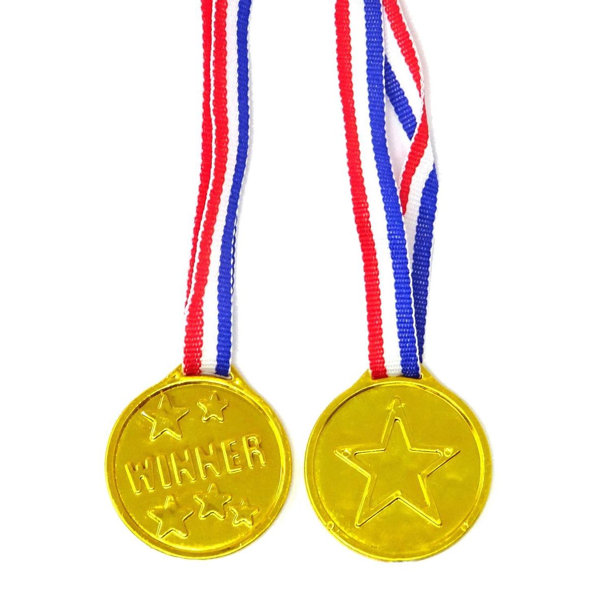 100 Pieces Kids Plastic Winner Medals Gold Winner Award Medals for Olympic Style,Party Decorations and Awards