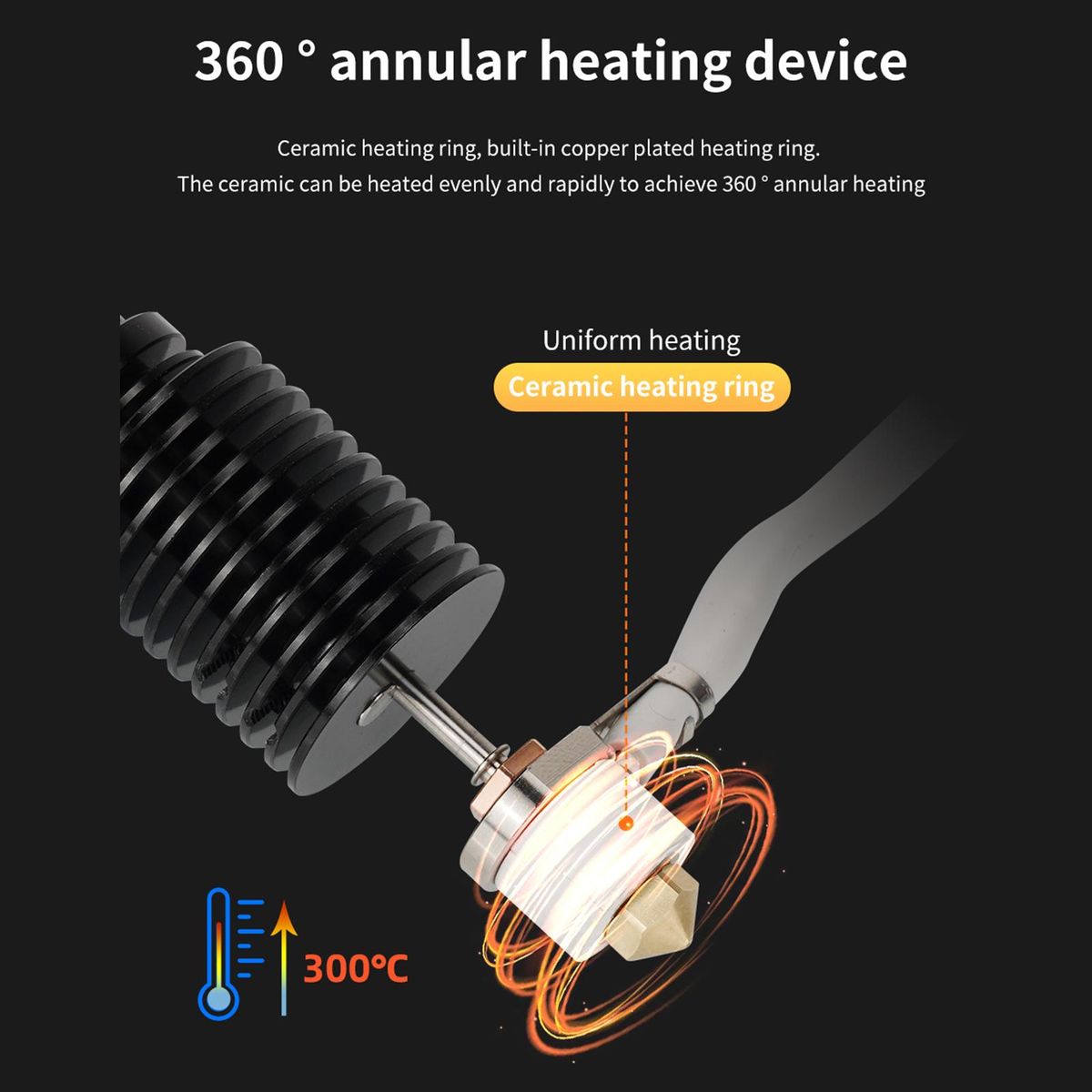 CHC Hotend V6 Hotend Ceramic Kit 24V for VORON2.4/Prusa Extruder 3D Printer Accessary Ceramic Heating Core Print Head Suitable for PLA/ABS/PETG/TPU/PA