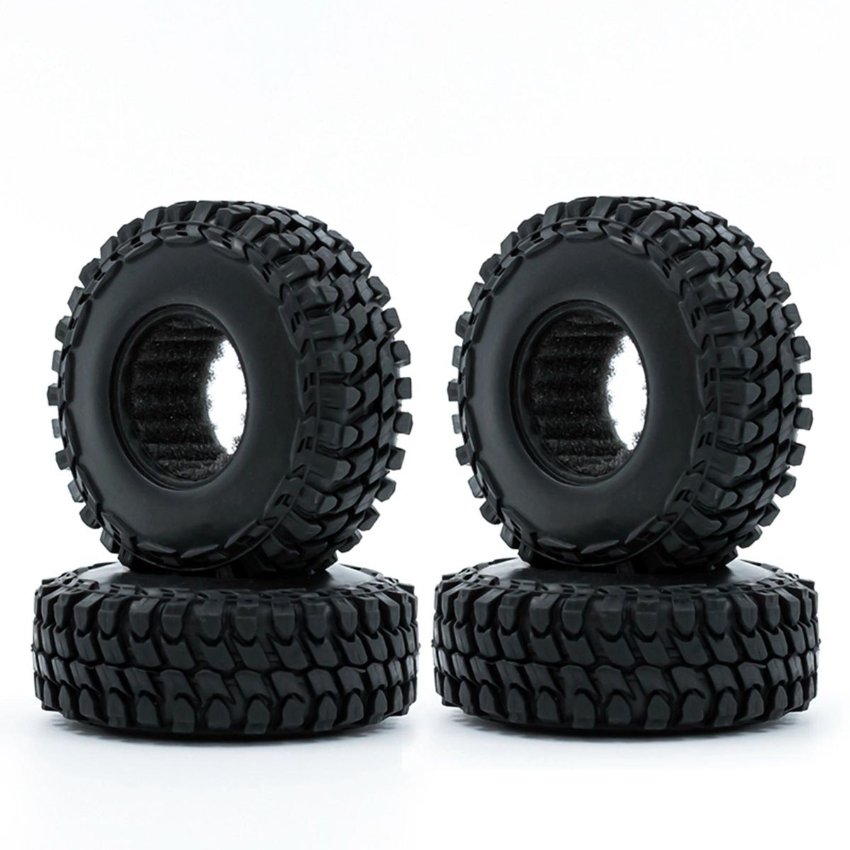 RC Crawler Rubber Tires RC Car Tires 4pcs Replacement for 1/24 Axial SCX24 90081 AXI00005 C10 AXI00006 AXI00002 RC Car