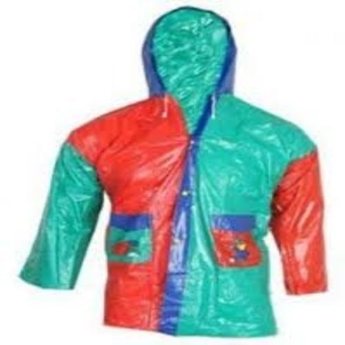 Children Long Sleeve RainCoat +Head Cover With Rope +2Pocket