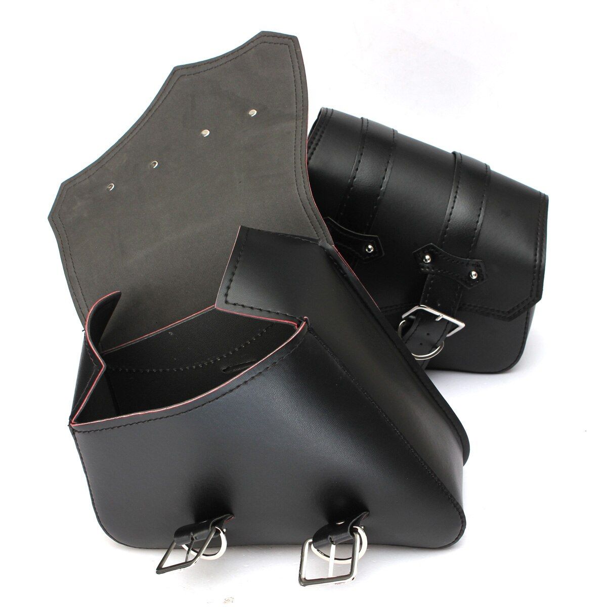 2pcs Universal Motorcycle Saddlebags PU Leather Storage Tool Pouch Luggage Side Bag For Harley Davidson  Cruiser HLS