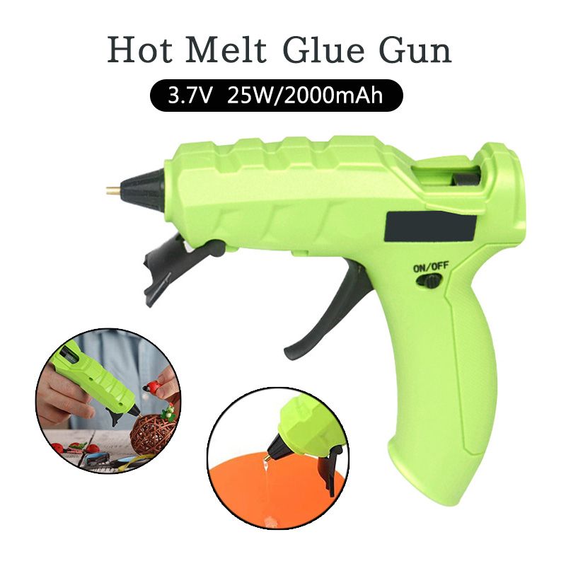 3.7V Wireless Hot Melt  Gun Rechargeable 25W 2000mAh Lithium Battery Mini Melt Gun Manual DIY