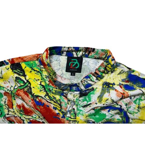 Men's Summer Hawaiian Beach Long Sleeves Shirts Flora Colour