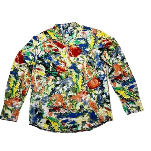 Men's Summer Hawaiian Beach Long Sleeves Shirts Flora Colour