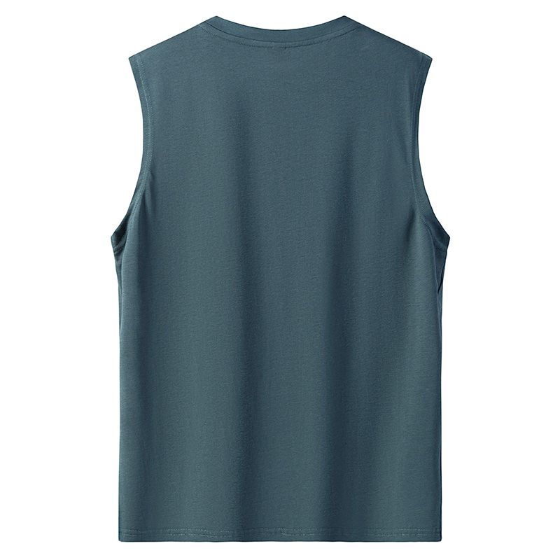100% Cotton Swaggie Men's No 13 Print Fantastic Sleeveless Shirt Vest - DarkBlue