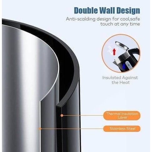 Dunhood Electric Kettle Tray Set -  0.6l - 2200W - Silver