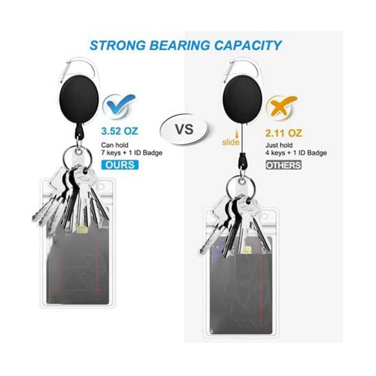 40 Pcs Retractable ID Badge Reel with Belt Clip and Key
