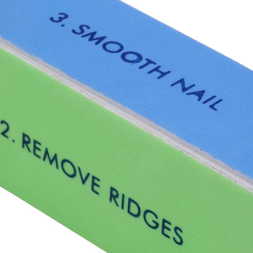 Women Acrylic Nail Art Tips Buffer Buffing Sanding Block 4 Way File Salon-white