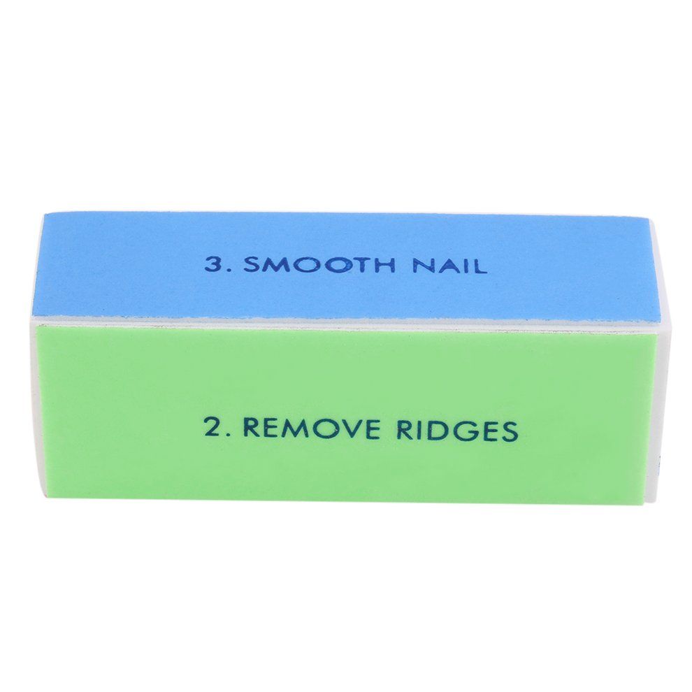 Women Acrylic Nail Art Tips Buffer Buffing Sanding Block 4 Way File Salon-white