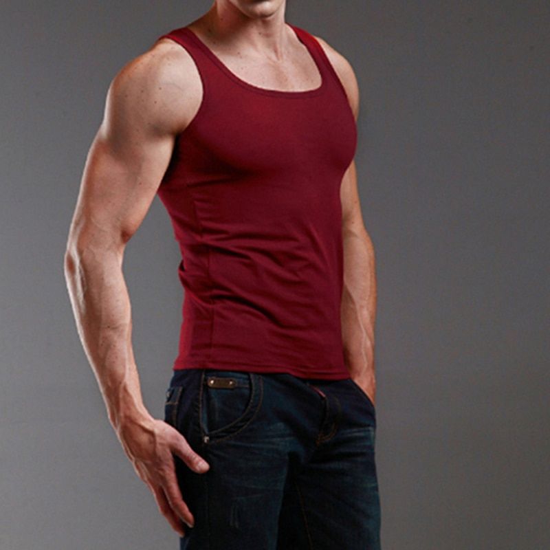 2020 Men Tank Top New Brand Chase Deer Cotton High Quality Undershirt Bodybuilding Singlet Fitness Sleeveless Vest Men Tank Tops White SFH