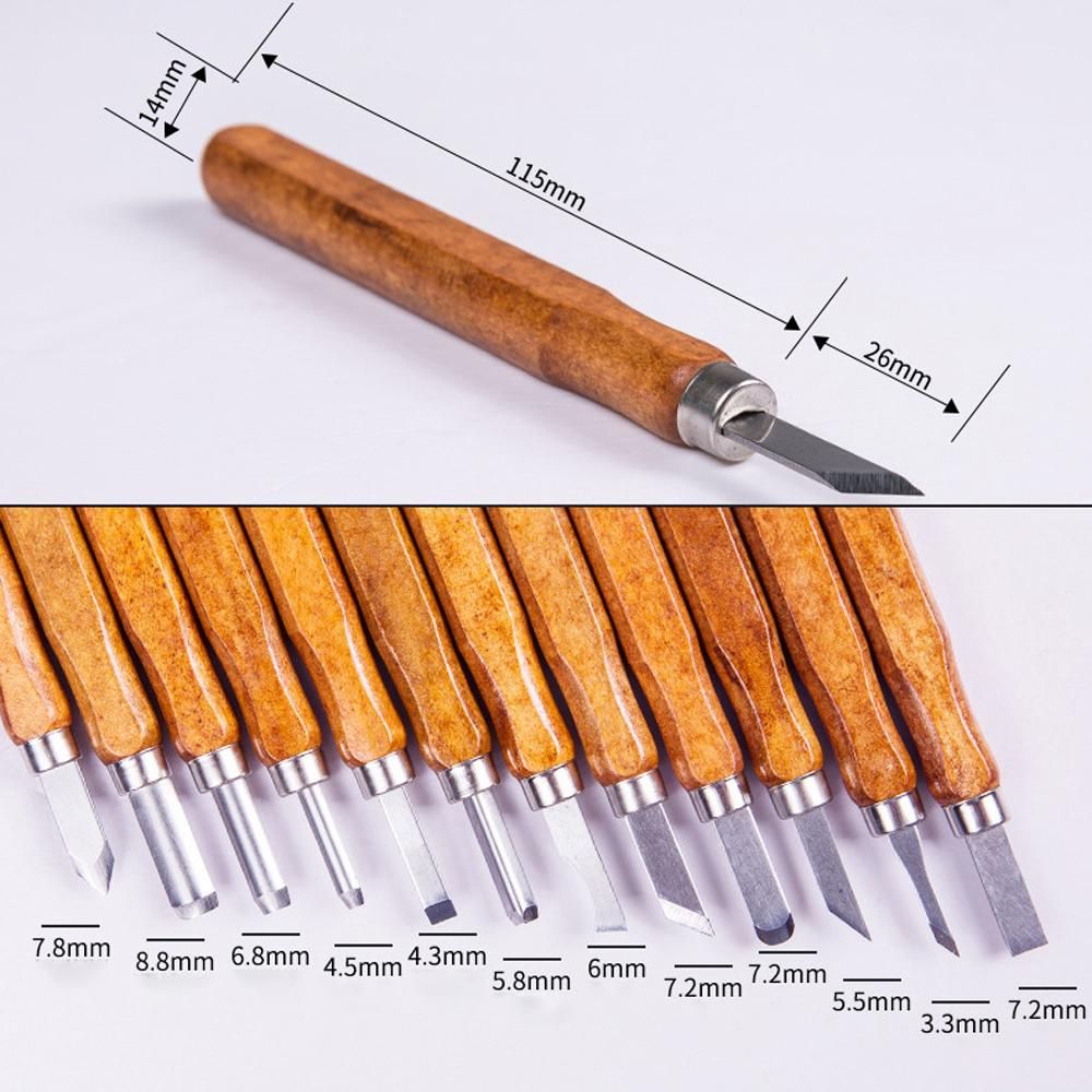 12pcs DIY Woodcut Cutter Sculpture Wood Carving Tools Woodworking Hobby Arts Crafts Cutters