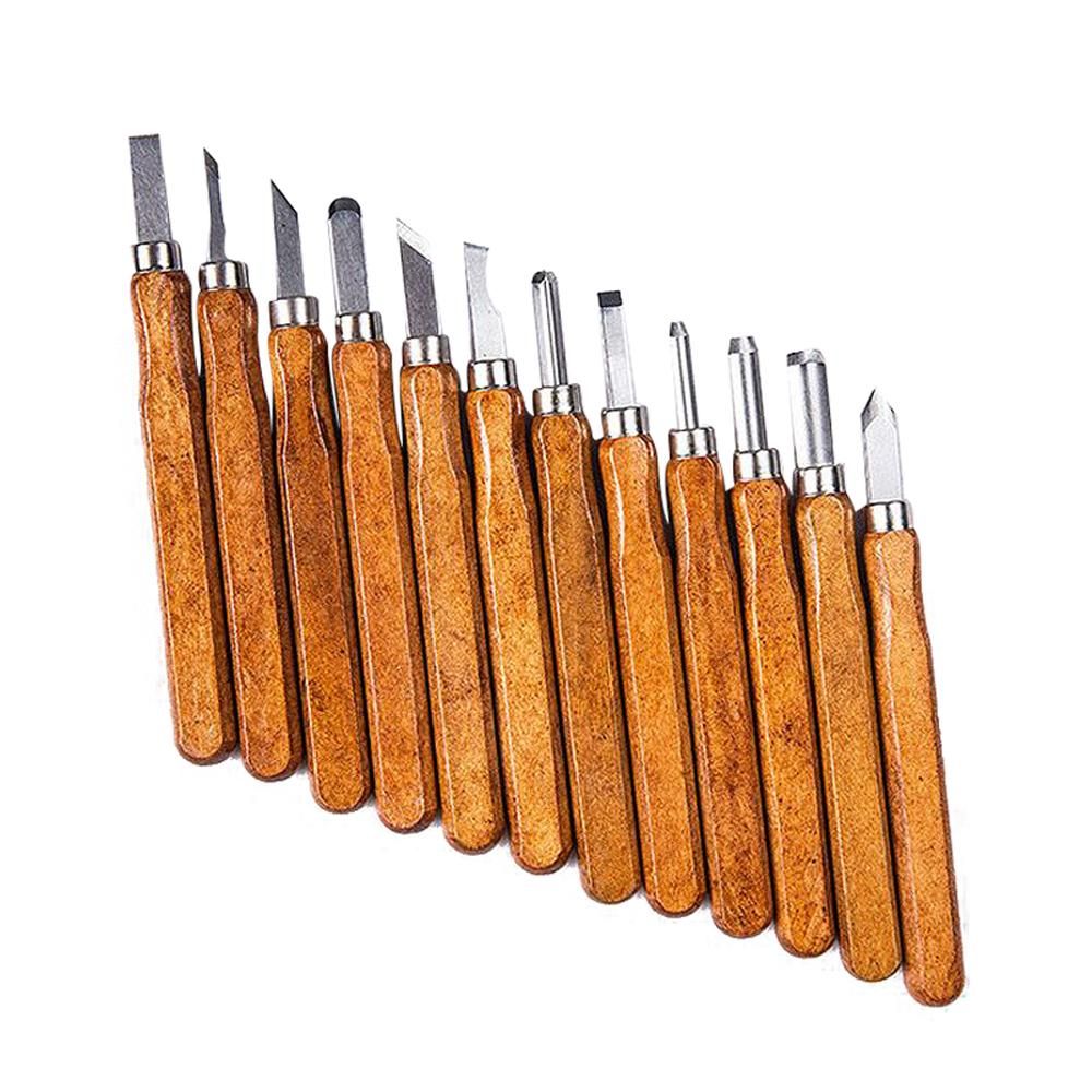 12pcs DIY Woodcut Cutter Sculpture Wood Carving Tools Woodworking Hobby Arts Crafts Cutters