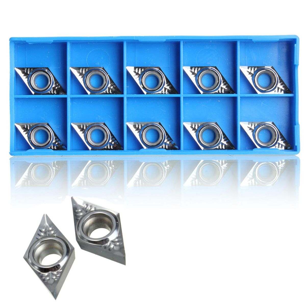 10Pcs Silver Blades DCGT11T304-AK H01 / DCGT32.51-AK H01 Carbide Inserts Used for Aluminum Alloy