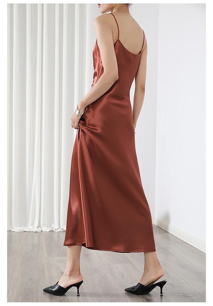 XS Small Large 4XL Acetic Acid Slim Fit Waist A Line Skirt Swing Neck Oblique Cut Dress Women's