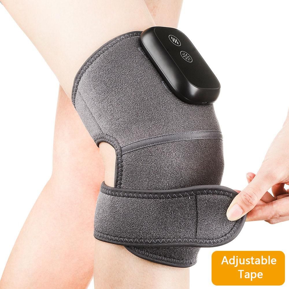 Wireless Heated Knee Massager for Joint Pain Relief Arthritis Cramps Meniscus Pain Electric Vibration Knee Brace Wrap with 3 Adjustable Heat Patterns Intensity Red Light