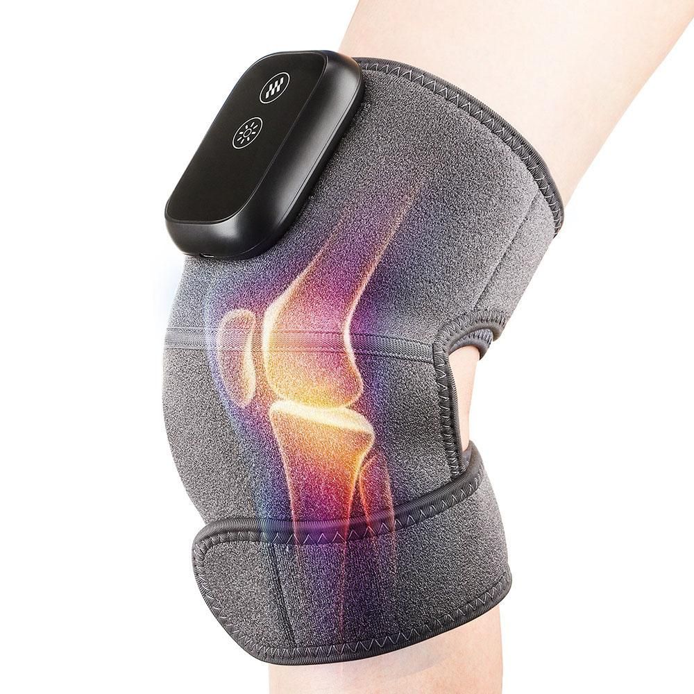 Wireless Heated Knee Massager for Joint Pain Relief Arthritis Cramps Meniscus Pain Electric Vibration Knee Brace Wrap with 3 Adjustable Heat Patterns Intensity Red Light