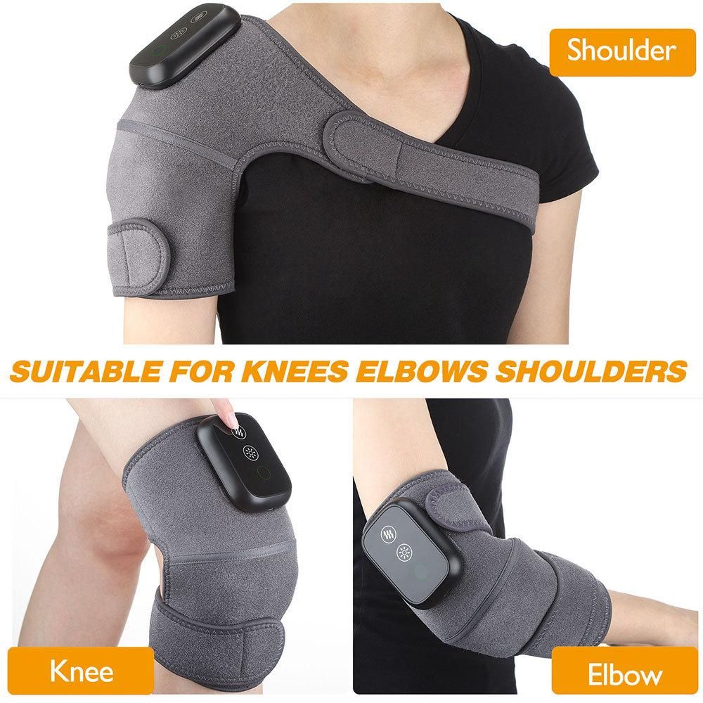 Wireless Heated Knee Massager for Joint Pain Relief Arthritis Cramps Meniscus Pain Electric Vibration Knee Brace Wrap with 3 Adjustable Heat Patterns Intensity Red Light