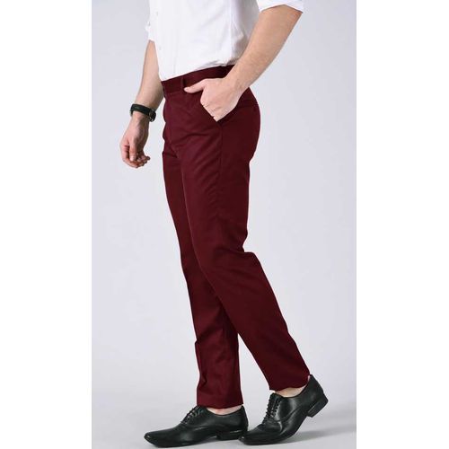 Men's Wine Trouser (Men's Quality Plain Suit Trouser)