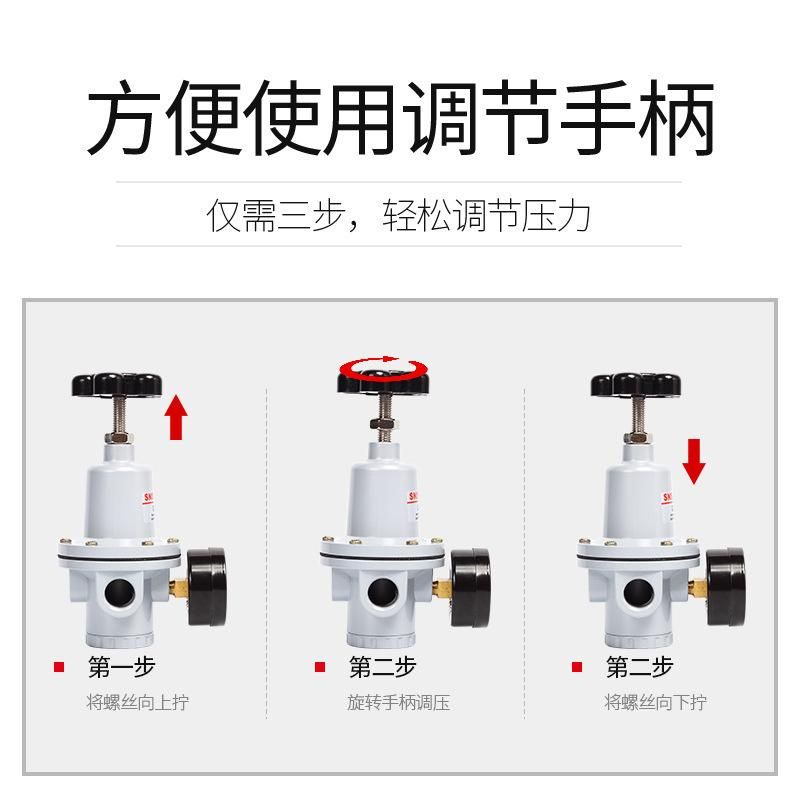 SNS Shenchi Pneumatic Long-Term Supply Qty Series Pressure Regulating Valve G1 Caliber Adjustment Flow Valve Quality and Quantity