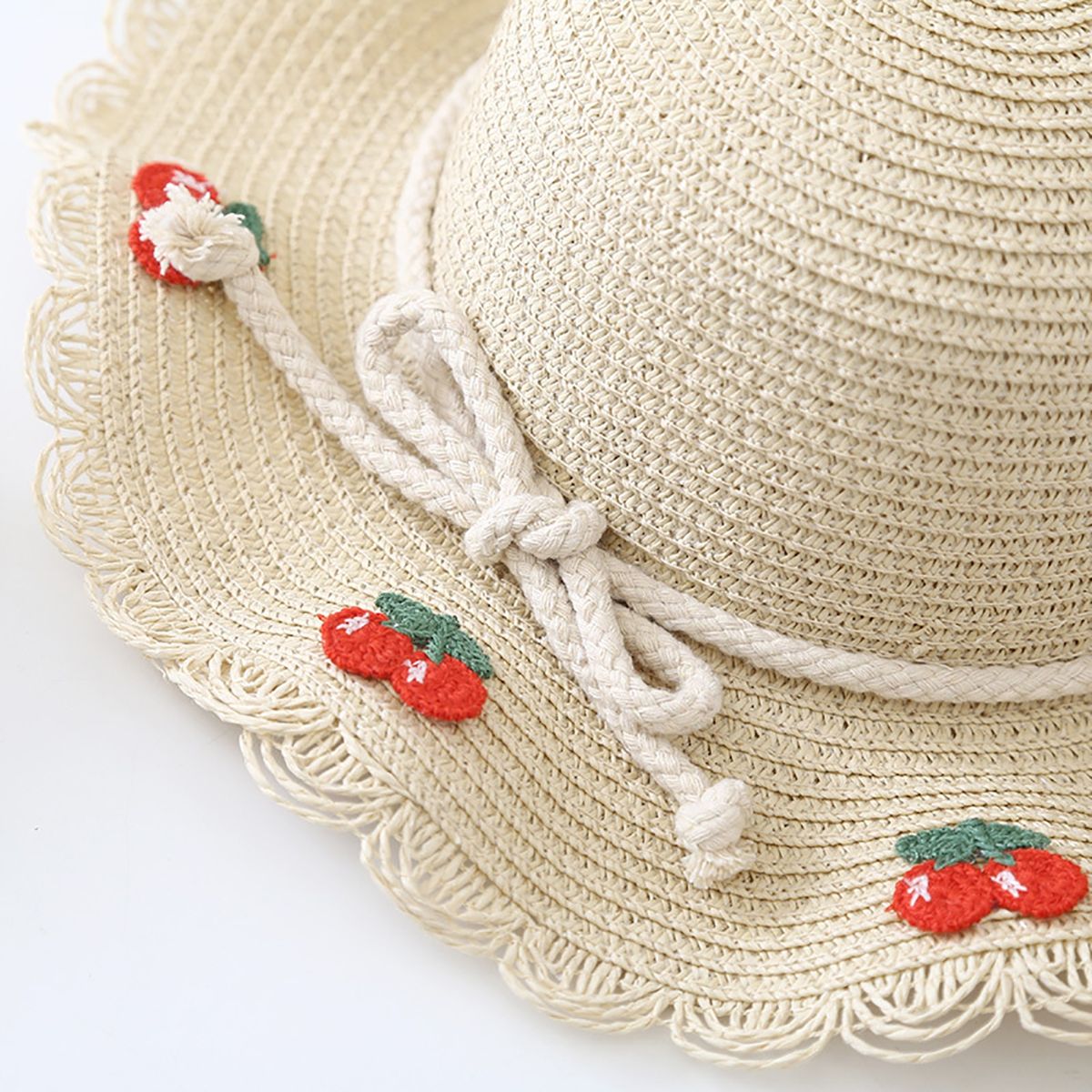 Hat Bag Set Baby Girls Breathable Straw Hat Handbag Beige