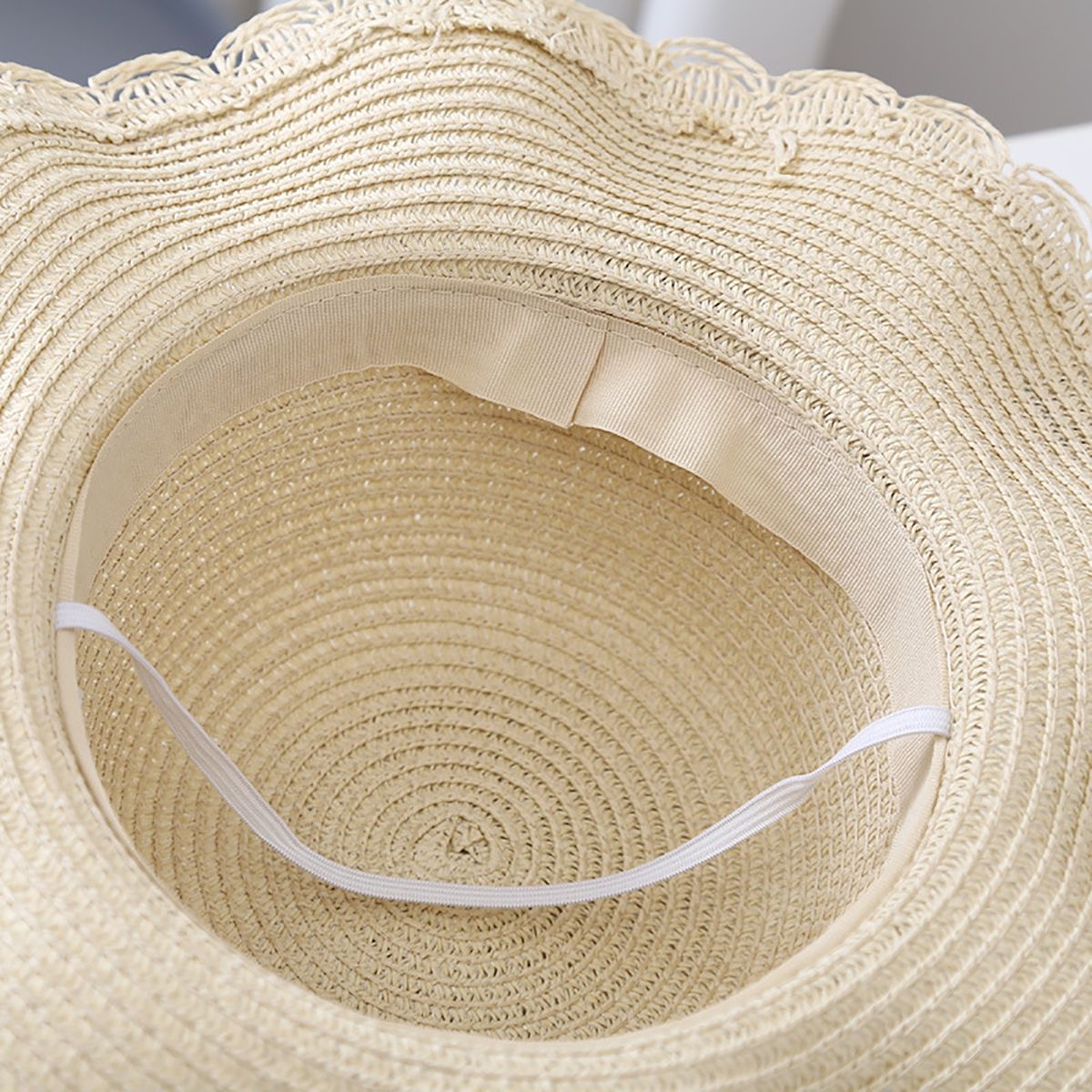 Hat Bag Set Baby Girls Breathable Straw Hat Handbag Beige