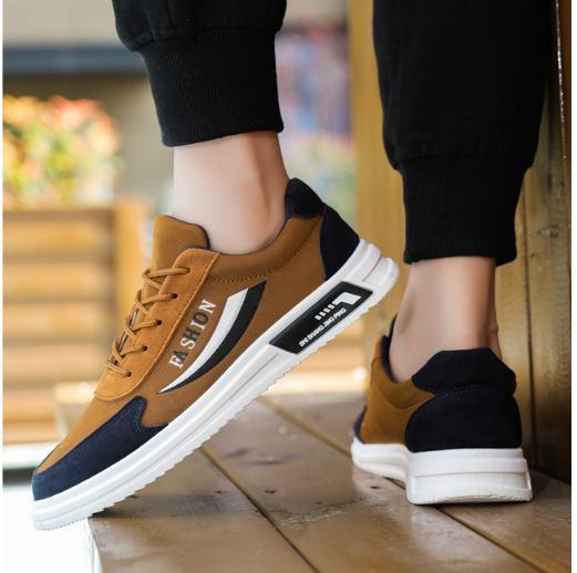 Men's Sneaker Running Classic Comfortable Flat Shoes Non-slip - Brown & Navy