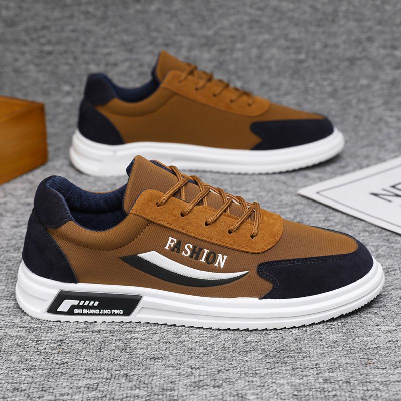 Men's Sneaker Running Classic Comfortable Flat Shoes Non-slip - Brown & Navy