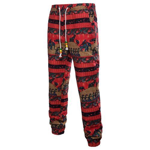 2 In 1 Men's Handsome Flower  Short Sleeve Shirt Trousers