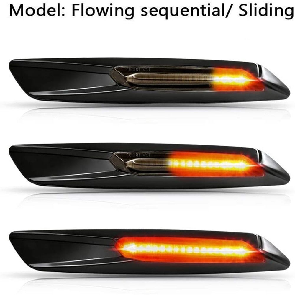 2pc Dynamic Amber 12V LED Side Marker Light Turn Signal Lamp For BMW 1 3 5 Series F30 E90 E91 E92 E93 E46 E60 E61 BMW F10 Style Dynamic Amber