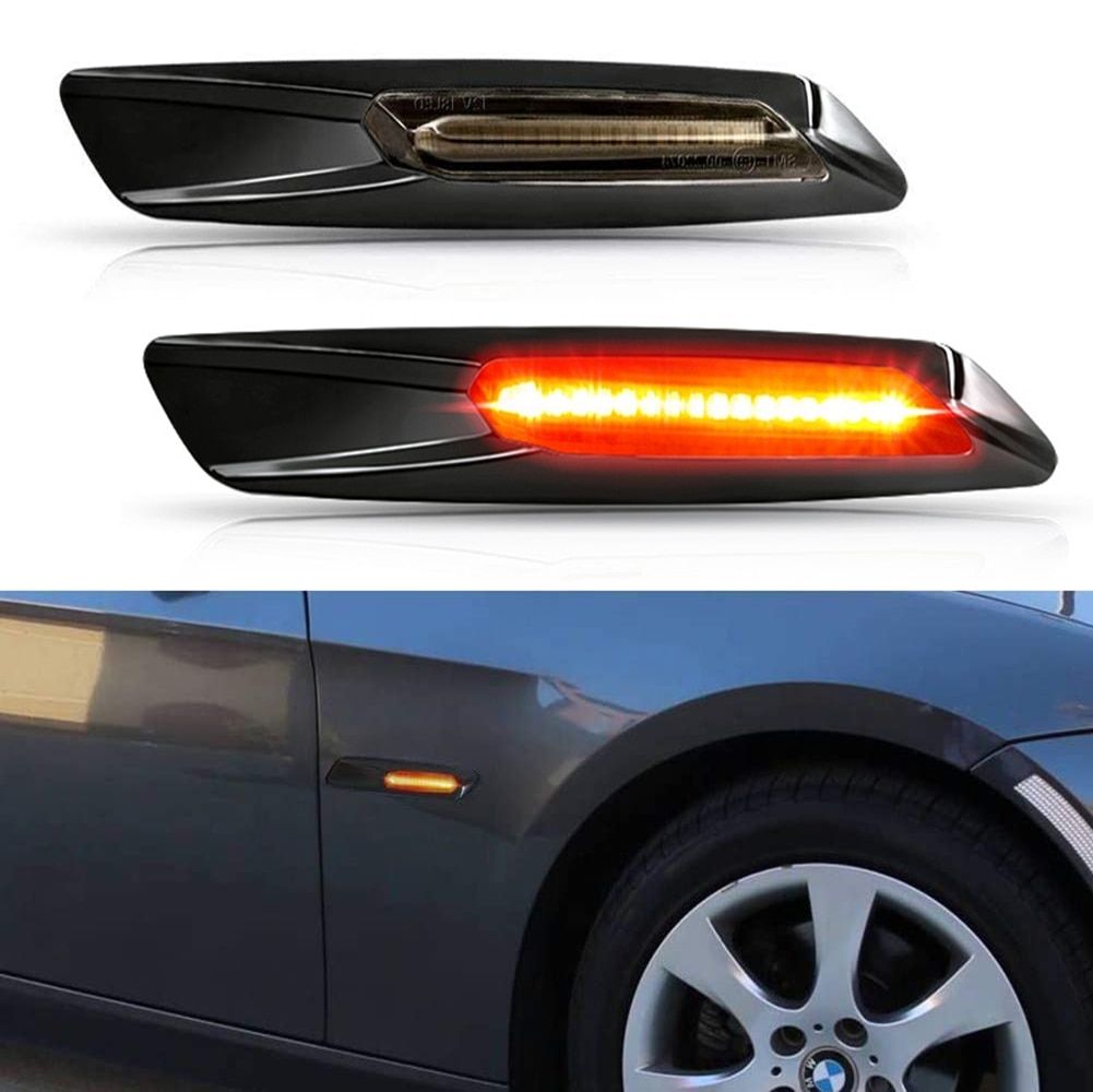 2pc Dynamic Amber 12V LED Side Marker Light Turn Signal Lamp For BMW 1 3 5 Series F30 E90 E91 E92 E93 E46 E60 E61 BMW F10 Style Dynamic Amber