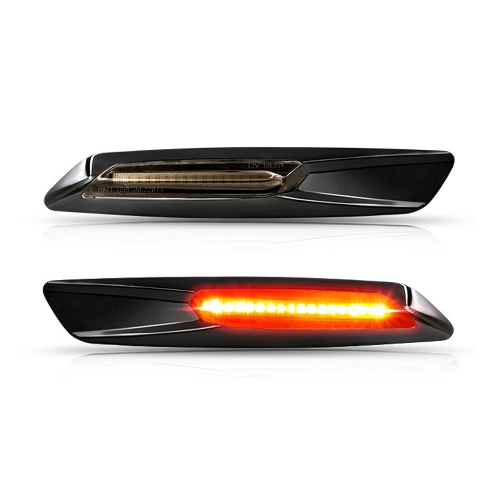 2pc Dynamic Amber 12V LED Side Marker Light Turn Signal Lamp For BMW 1 3 5 Series F30 E90 E91 E92 E93 E46 E60 E61 BMW F10 Style Dynamic Amber