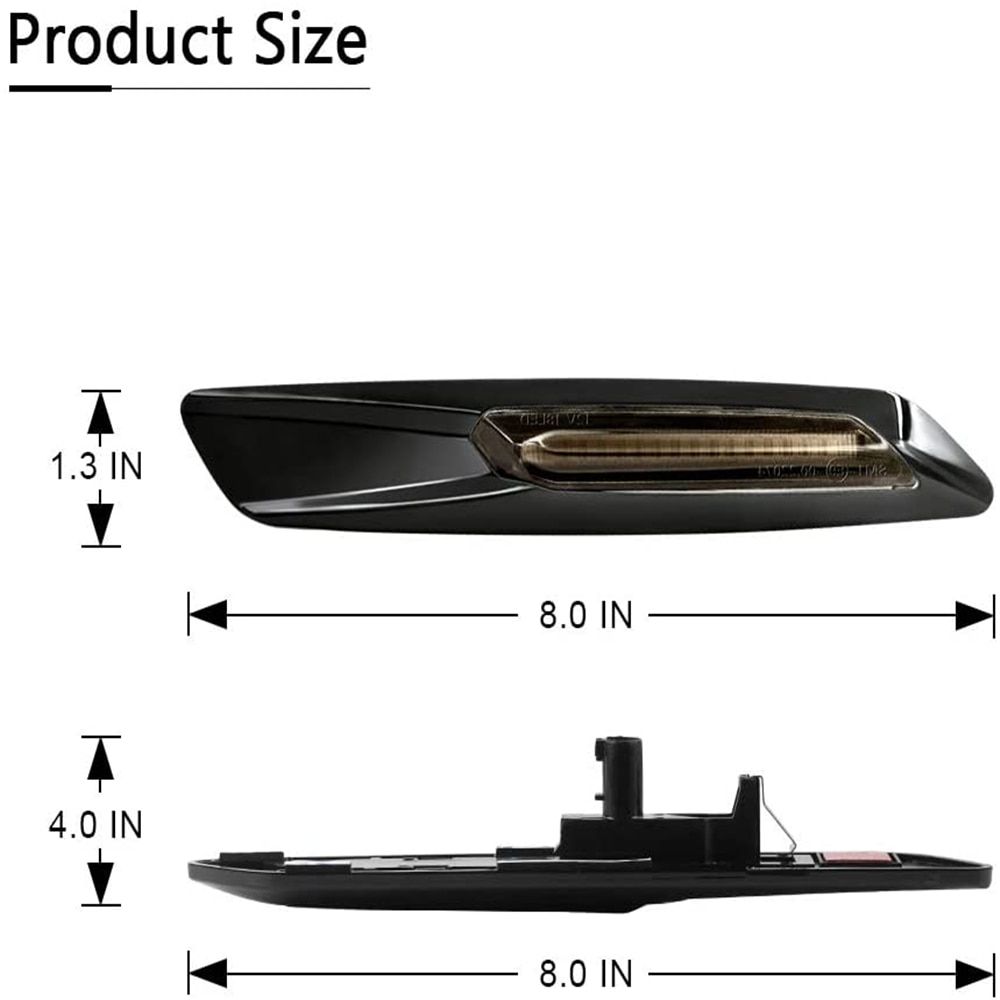 2pc Dynamic Amber 12V LED Side Marker Light Turn Signal Lamp For BMW 1 3 5 Series F30 E90 E91 E92 E93 E46 E60 E61 BMW F10 Style Dynamic Amber