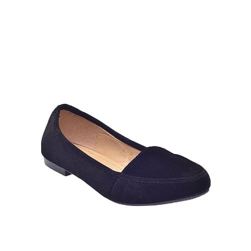 Ladies' Suede Flat Shoes - Black