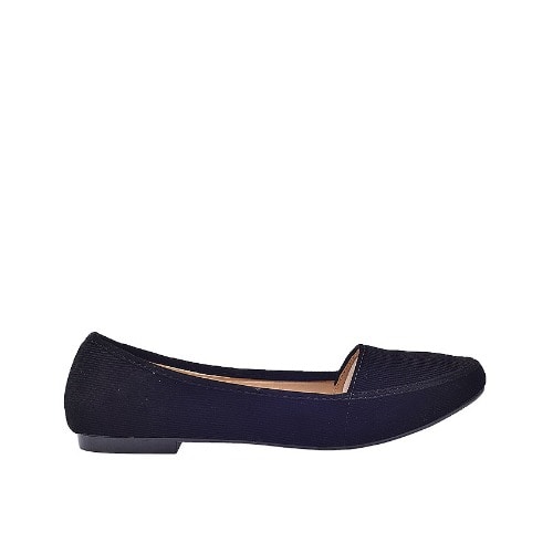Ladies' Suede Flat Shoes - Black
