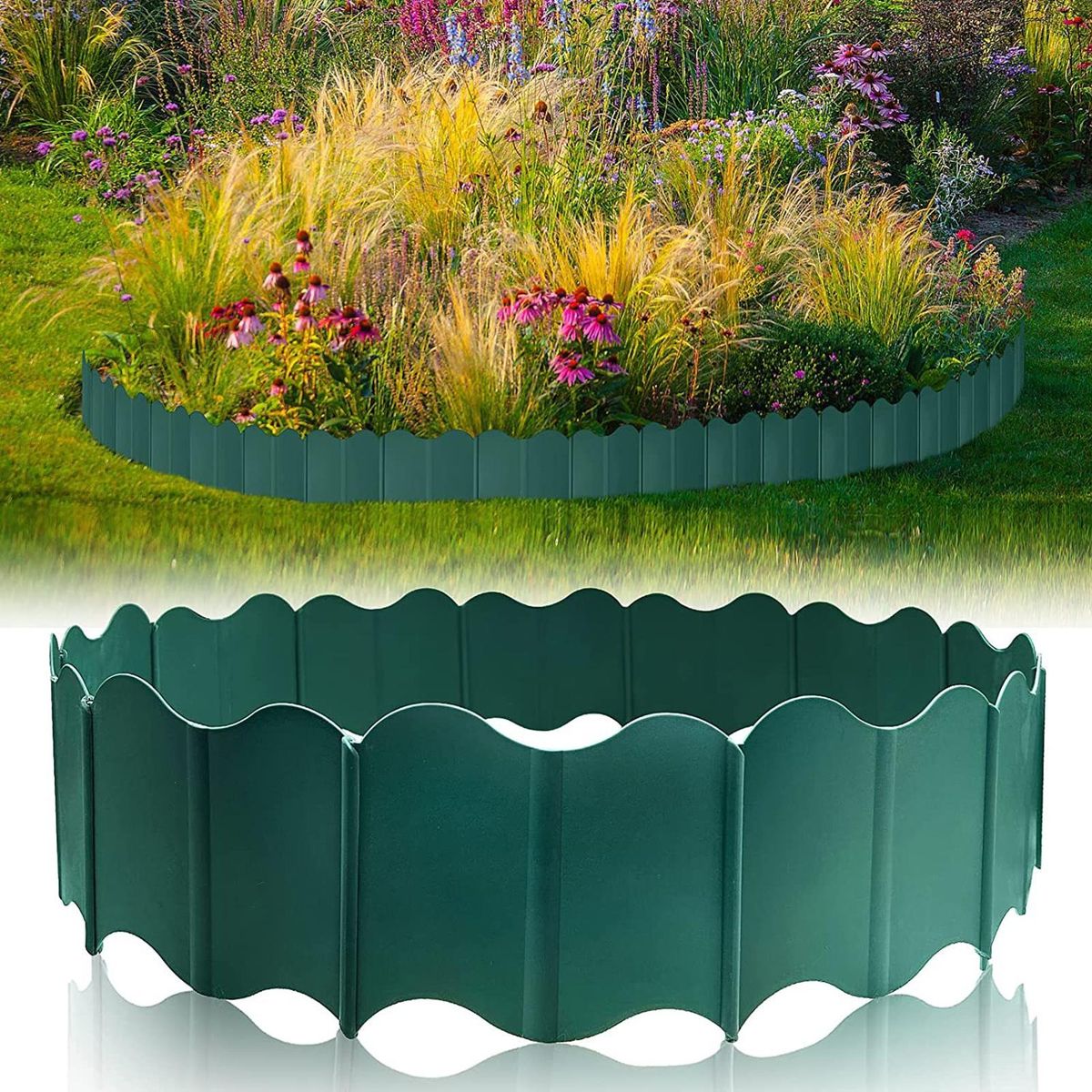 20Pcs Garden Edging Garden Edging Border, Garden Landscape Edging Border Green
