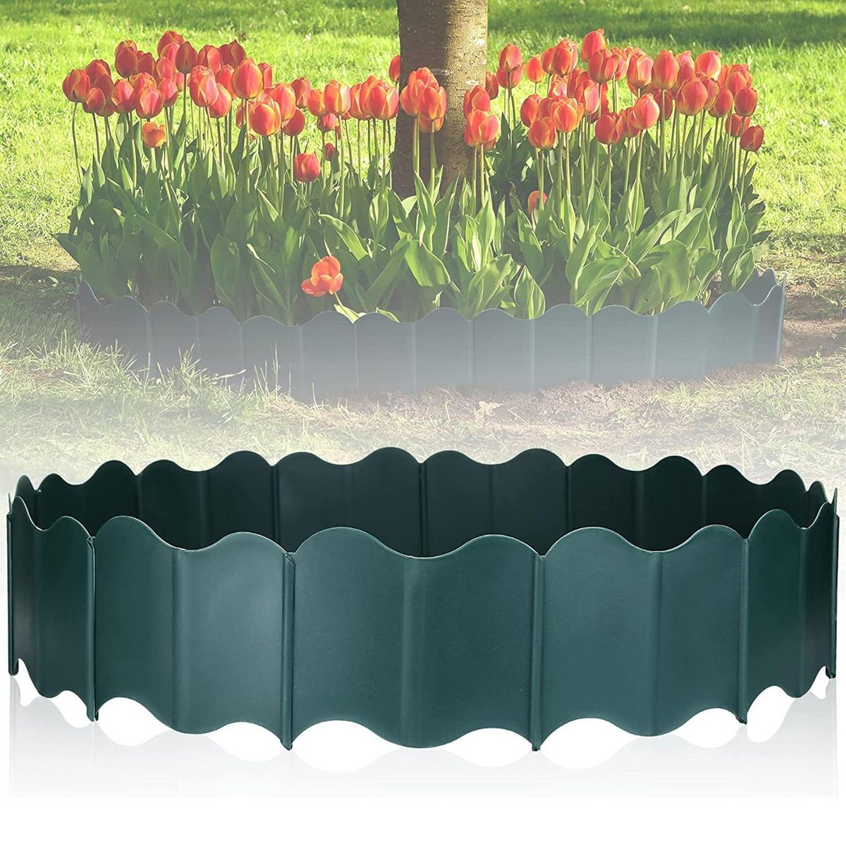 20Pcs Garden Edging Garden Edging Border, Garden Landscape Edging Border Green