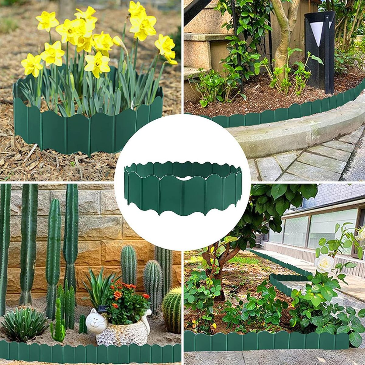 20Pcs Garden Edging Garden Edging Border, Garden Landscape Edging Border Green